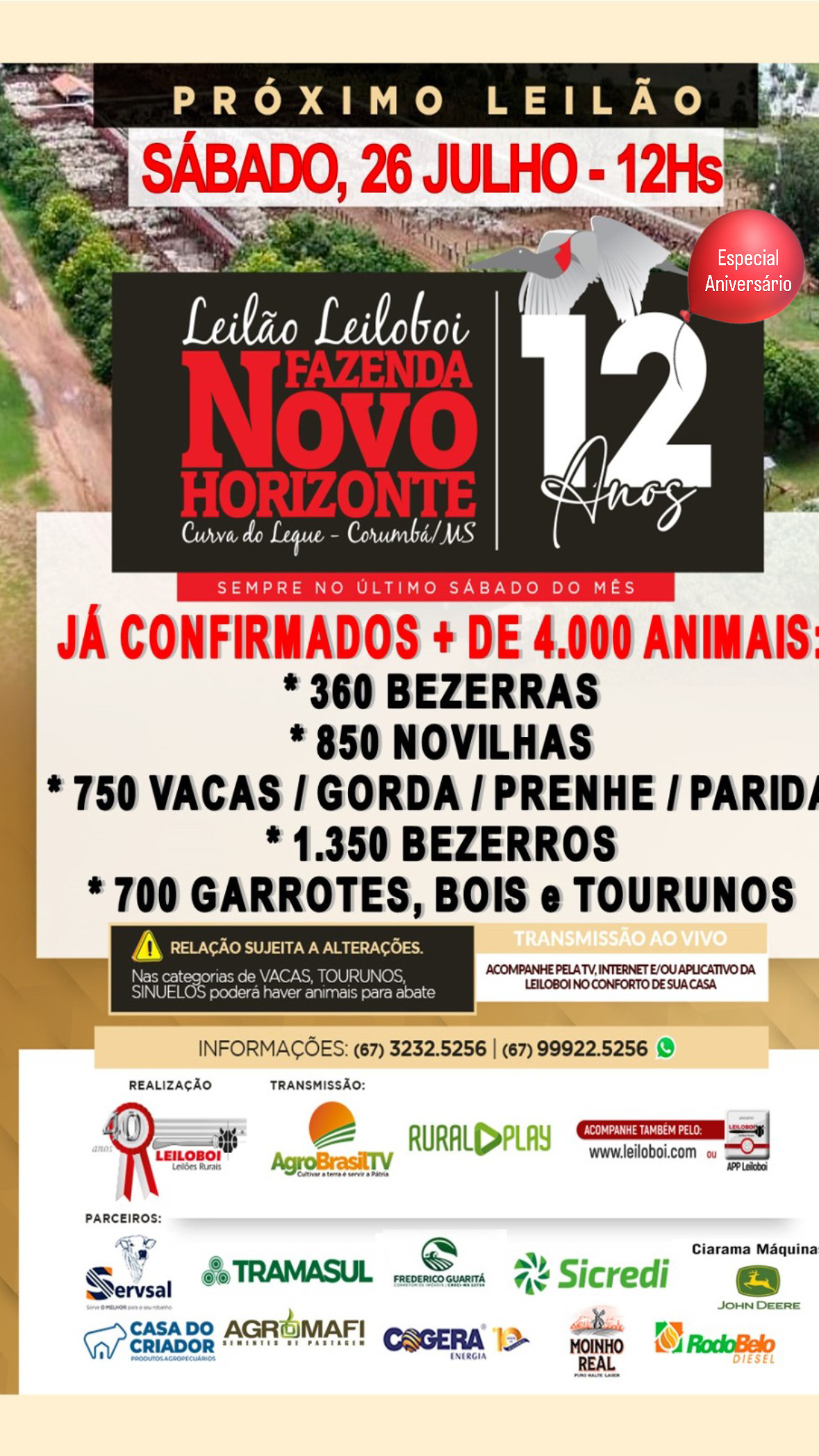 144º Leilão Leiloboi Fazenda Novo Horizonte - Aniversário 12 anos