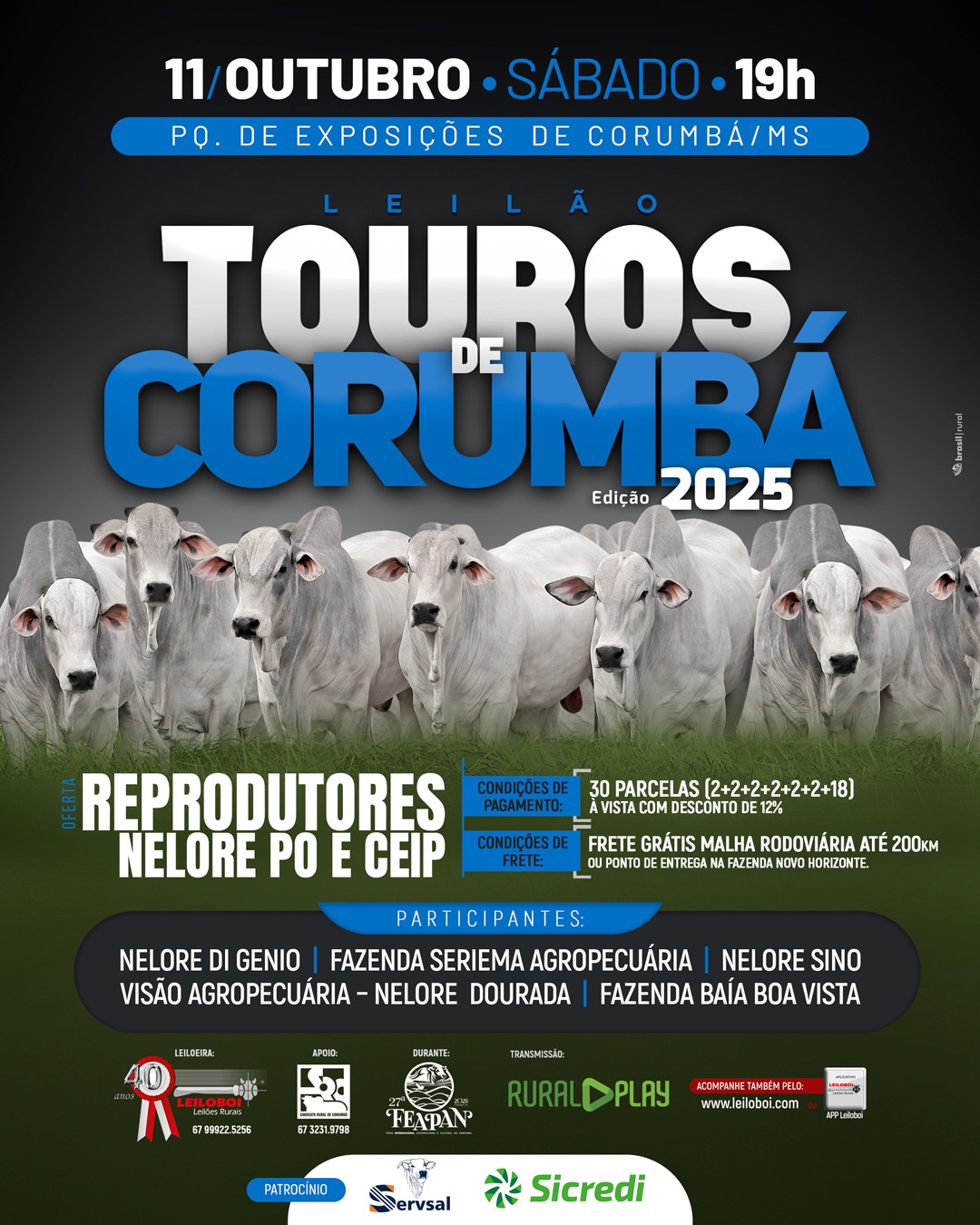 LEILÃO TOUROS DE CORUMBÁ - FEAPAN 2025