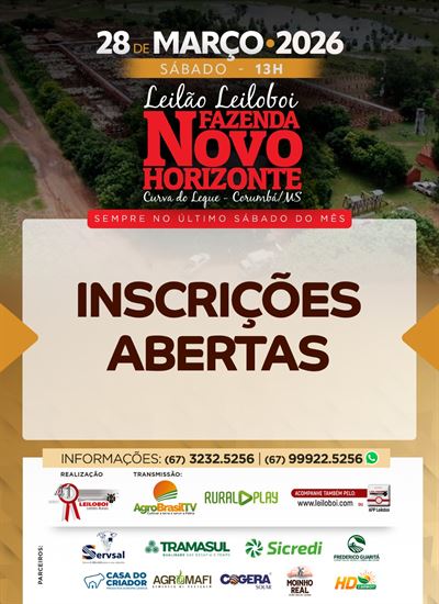 152º Leilão Leiloboi Fazenda Novo Horizonte
